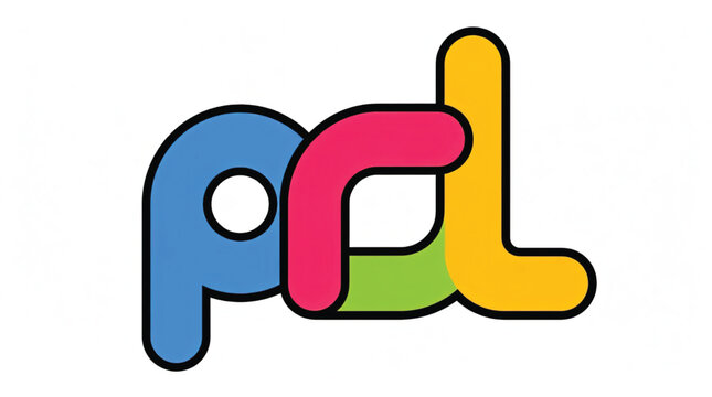 Colorful PCL logo design elements.