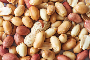 Obraz premium Roasted peanuts as food background. close up Seamless peanuts. 