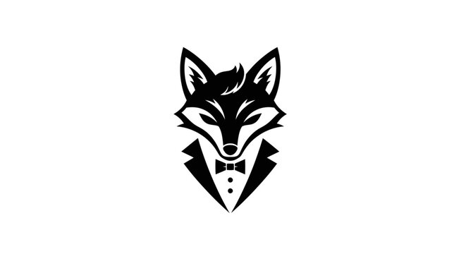 Stylized fox head logo wearing a tuxedo and bowtie