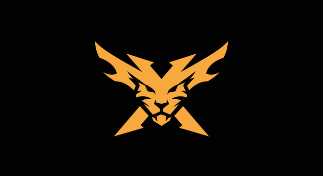 Stylized orange lion mascot logo for gaming or esports teams