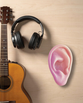 The human auditory sense through music and sound; the concept of auditory perception.