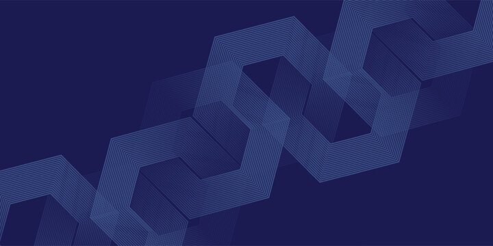 Dark blue background with hexagon geometric lines pattern. Abstract shiny hexagon lines. Futuristic technology concept,eps.10