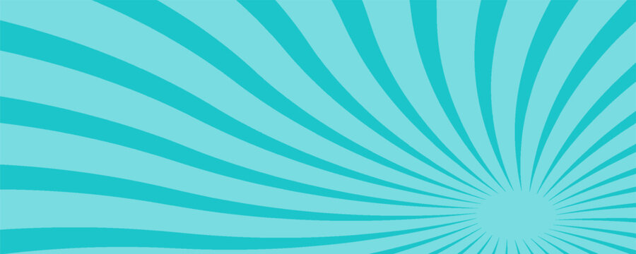 Comic book speed lines, blue sunburst. A pop art style exploding rays of light background.