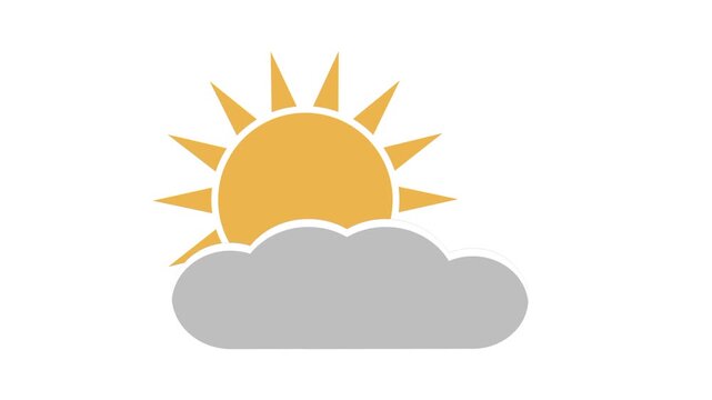 Moving cloud with spinning sun animation