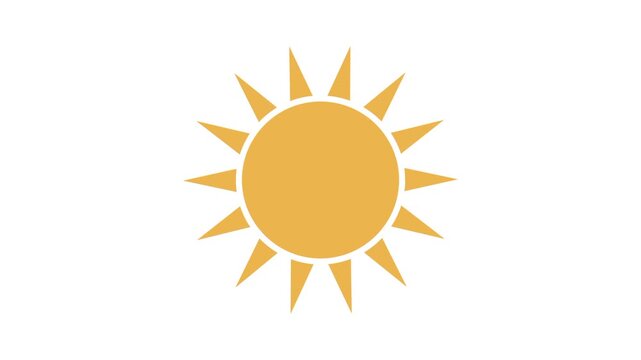 Animated bright sun icon spinning continuously