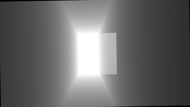 Open Door With Bright Light Opportunity Concept Transition Animation. New Opportunity,  Beginning, Hope, Freedom, Positive Change.