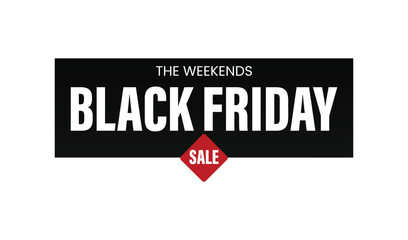 Obraz premium The weekends black friday sale sign on isolated with text vector