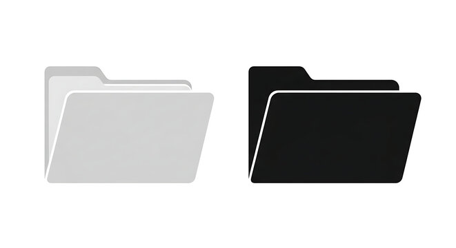 Two simple folder icons in contrasting colors