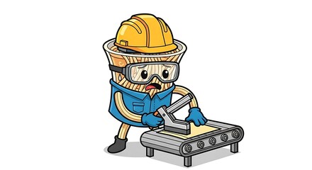 Fototapeta premium Construction worker with hard hat and tool belt.