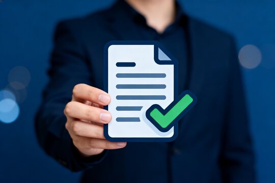 Person holding document icon