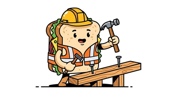 Construction worker with hard hat and tool belt.