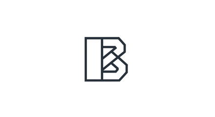 Black geometric outline of letter B. © Tamyisgank