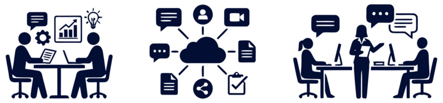 Business team collaboration and cloud computing