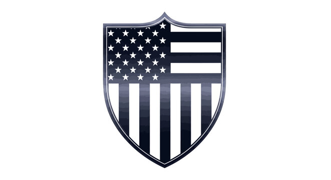 American flag shield emblem with stars