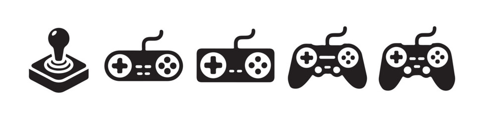 Gamepad icon set game console controller, joystick, vector isolated signs collection on transparent background. © MSTGIRATUN