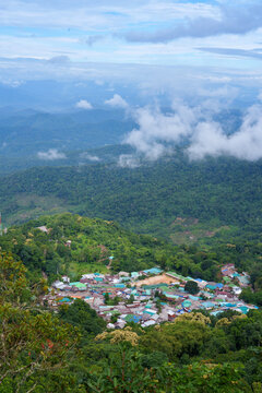 Doi pui hmong village mountain forest landscape nature sky clouds peaceful scenery Doi Pui Hmong Ethnic Hill-tribe Village Chiang Mai
