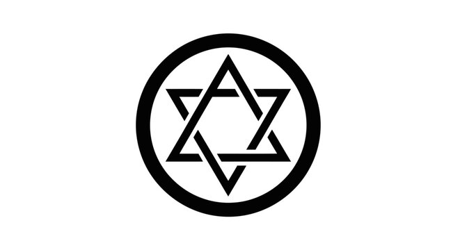 Star of David symbol within a circular frame.