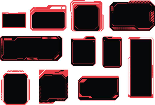 Futuristic HUD Frame Collection Sci Fi Interface Panel Vector Set