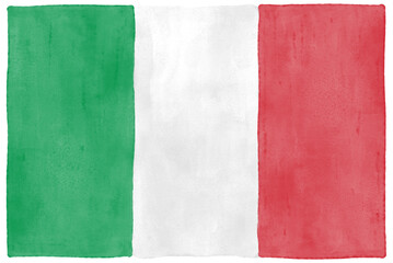 Watercolor Italy flag illustration isolated on white background (half-pale version) © Mykola