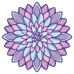 Fototapeta premium watercolor style aster colorful on white background