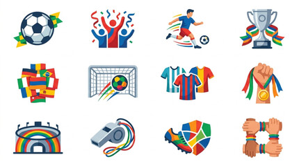 Fototapeta premium Soccer Football Sport Icons Collection.