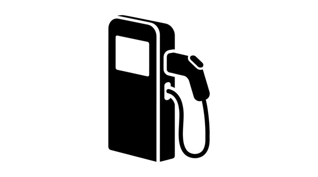 Black electric vehicle charging station icon