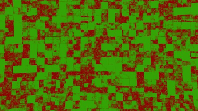Abstract Green and Red Pixel Mosaic Background Texture