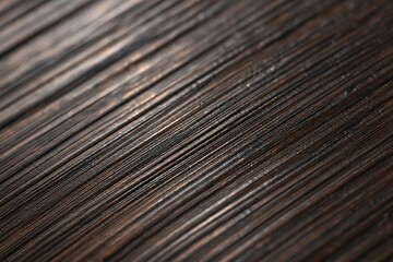 Obraz premium Extreme close-up of the metallic wood grain on a dark brown board.