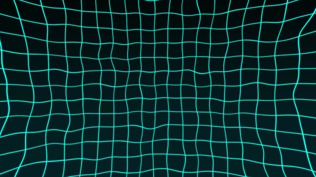 Animated gradient black background with grid waving effect on gradient background. 4k.
