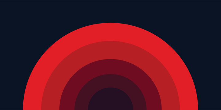 Abstract dark blue vector background with red concentric semi circles copy space Eps 10