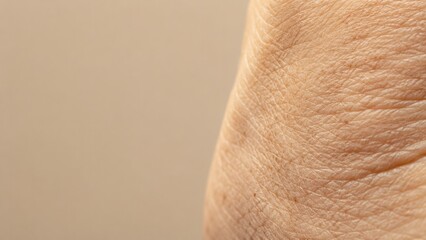 Fototapeta premium Detailed close up of aging human skin with visible texture and fine lines, dermatology, skincare, wellness