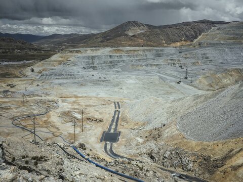 Open-cast mine of the Chinese consortium Minera Chinalco Per&uacute;, Ticlio, Peru