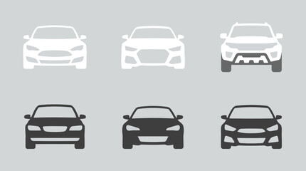 Fototapeta premium A grid of six car silhouettes showing various vehicle types in a clean graphic layout.