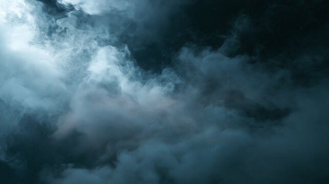 Abstract Clouds of White Smoke on Dark Background