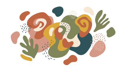 Fototapeta premium Abstract organic shapes vector illustration featuring colorful fluid blobs and artistic composition ideal for modern backgrounds branding posters and creative design concepts.