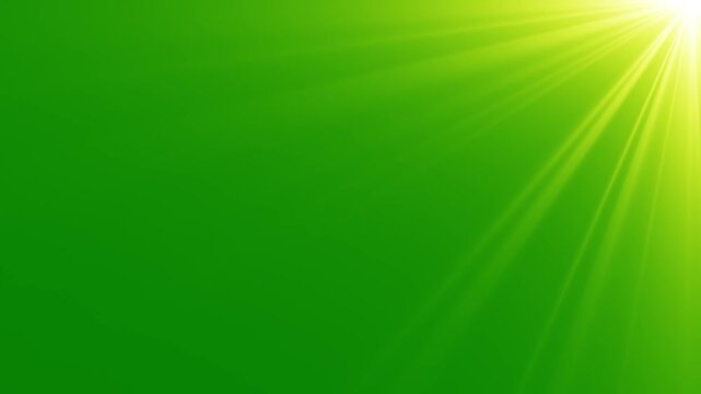 Bright Sunburst Light Rays on Green Background, Cinematic Lens Flare Shine Overlay, Glowing Optical Flash Effect, Blinking Star Lights Motion Graphics Loop Animation 4K