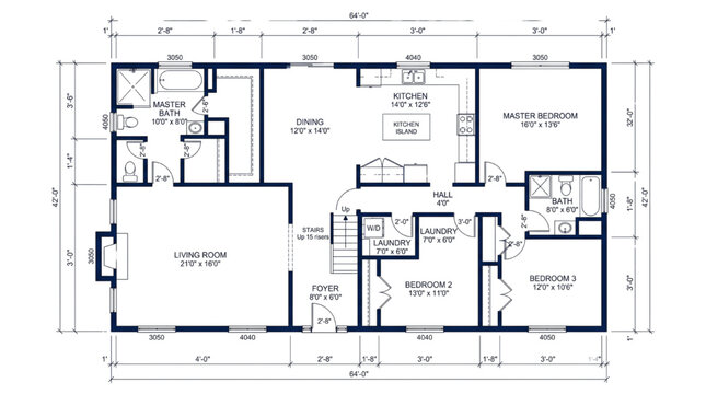 Comprehensive CAD drawing of a modern single-family home floor plan, detailing room layouts, dimensions, and architectural design elements for construction and planning