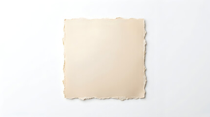 Fototapeta premium Square textured paper with torn edges isolated on white background.