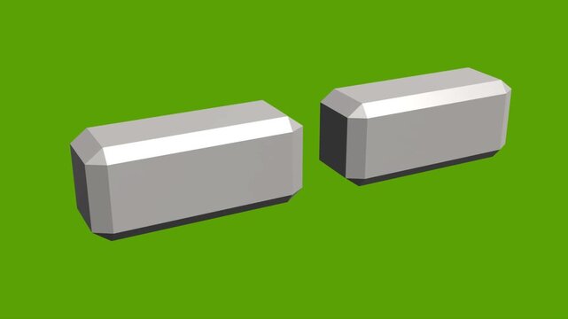 3D White Erasers Isolated on Green Background