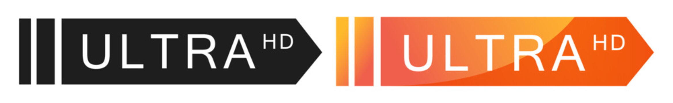 Ultra hd label badge with flat color mark for promotional use on transparent background