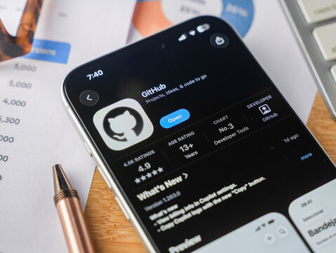 GitHub logo is displayed on a smartphone screen in Bangalore, India, on June 25, 2026