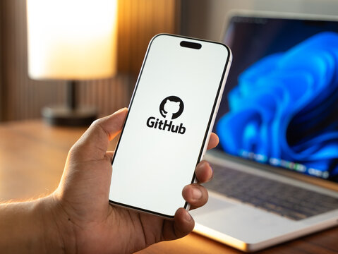 GitHub logo is displayed on a smartphone screen in Bangalore, India, on June 25, 2026