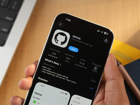 GitHub logo is displayed on a smartphone screen in Bangalore, India, on June 25, 2026