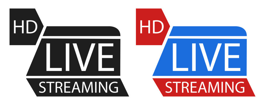 Live streaming element with hd broadcast video media on transparent background