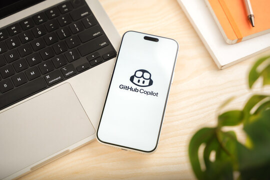 GitHub Copilot logo is displayed on a smartphone screen in Bangalore, India, on June 25, 2026
