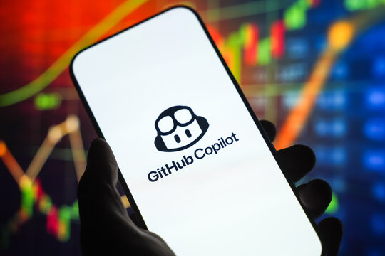GitHub Copilot logo is displayed on a smartphone screen in Bangalore, India, on June 25, 2026
