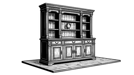 Detailed illustration of a cabinet. © erna