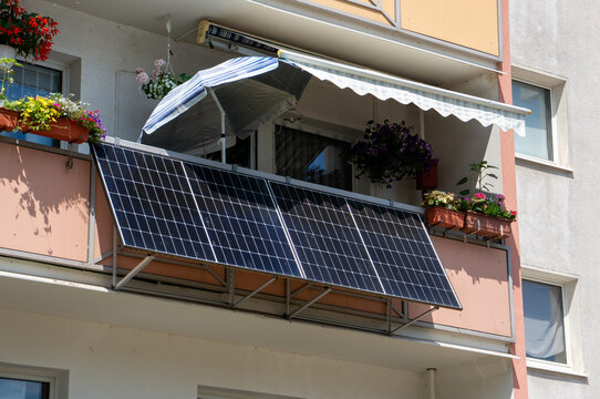 Balcony power system solar panel on a Balcony