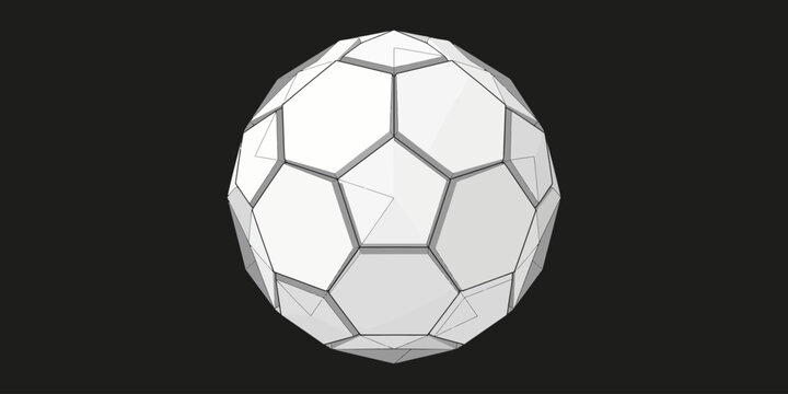 Truncated icosahedron polyhedron geometry