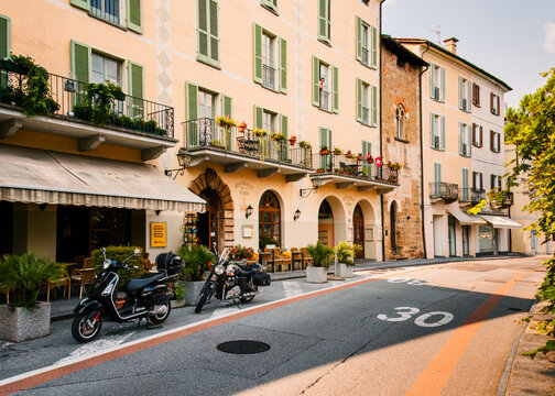 Between Flowers and Facades, a Quiet Morcote Street Alive With Soft Lakeside Stillness